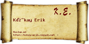 Kókay Erik névjegykártya